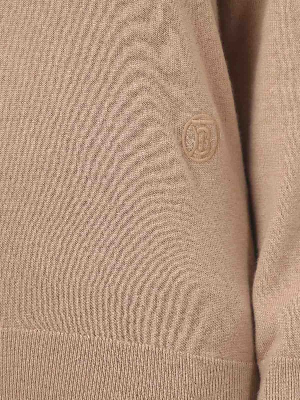 The Best Shops BURBERRY: Pull col rond - Pull Col Rond - Camel