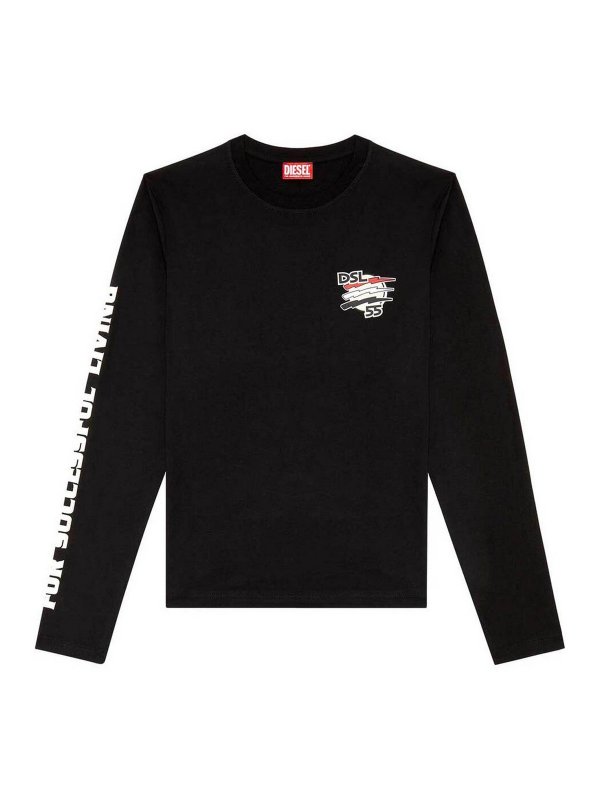 DIESEL: Camisetas - Camiseta - Negro