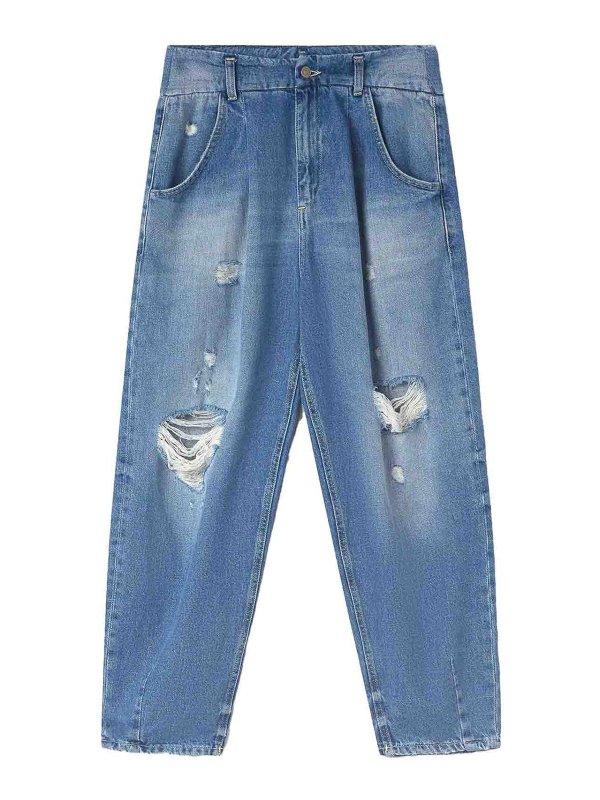 DONDUP: ブーツカットジーンズ - ブーツカットジーンズ - ミディアムウォッシュ