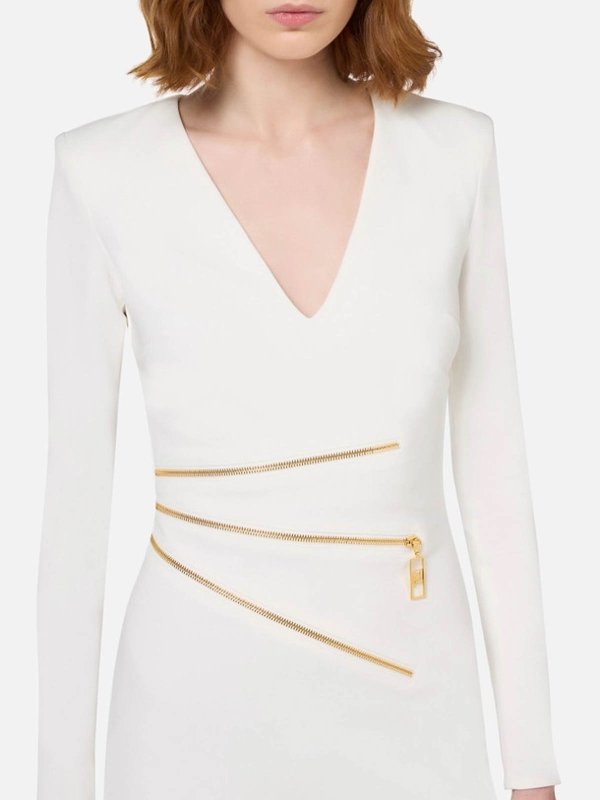 ELISABETTA FRANCHI: Knielange Kleider online - Knielanges Kleid - Weiß