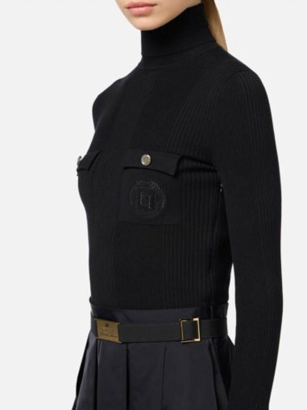 ELISABETTA FRANCHI: ニーレングスドレス online - 膝丈ドレス - 黒