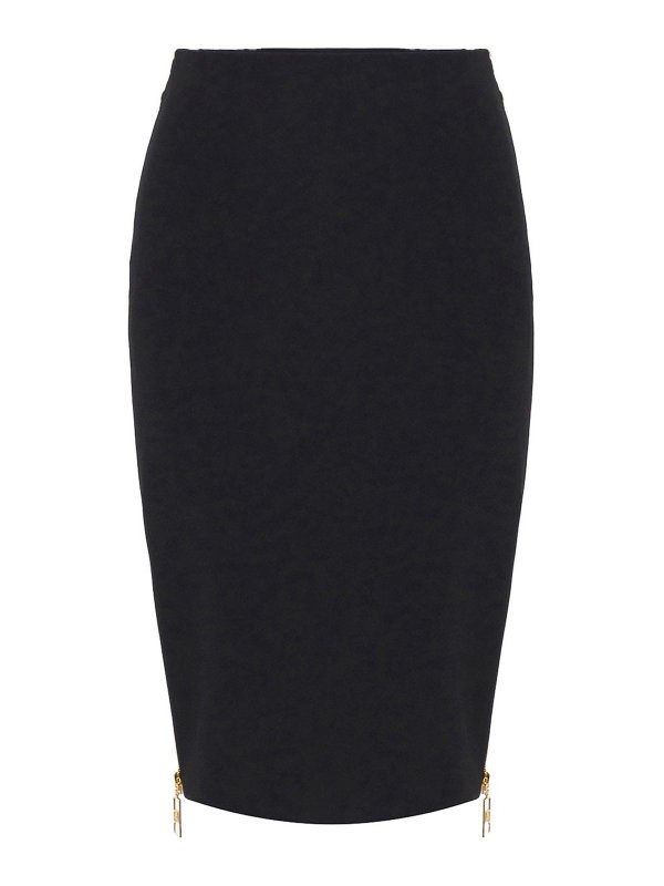 ELISABETTA FRANCHI: ニーレングススカート＆ミディ丈 - 膝丈/ミディスカート - 黒