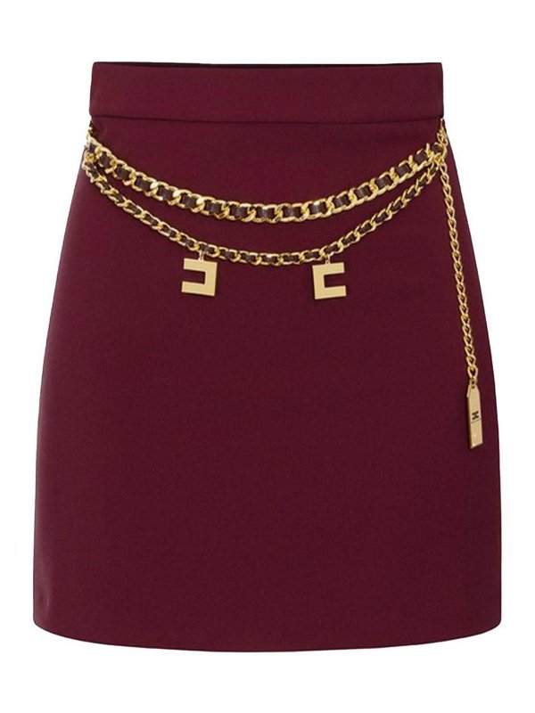 ELISABETTA FRANCHI: ニーレングススカート＆ミディ丈 - 膝丈/ミディスカート - 赤