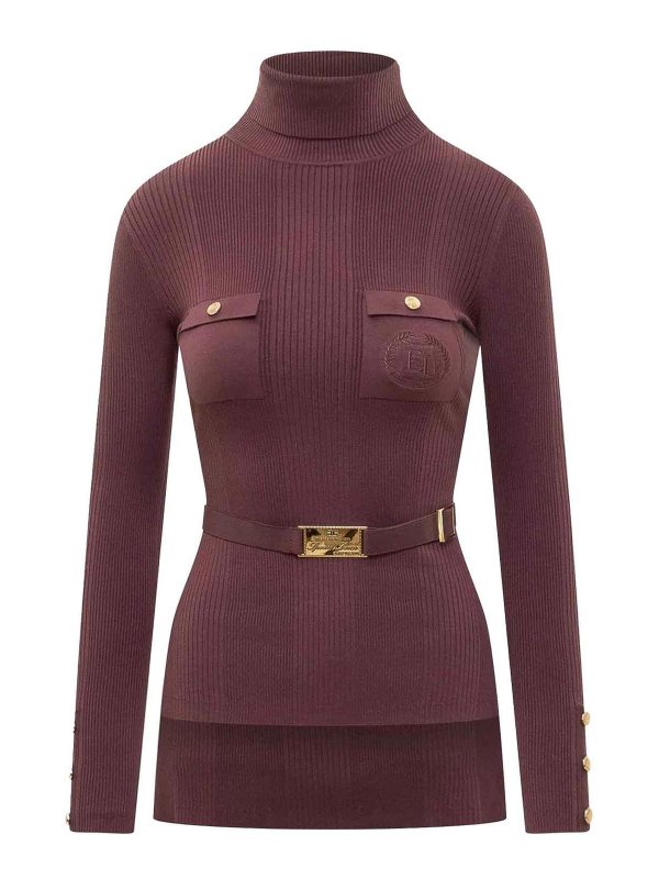 ELISABETTA FRANCHI: クルーネック - クルーネック - 赤