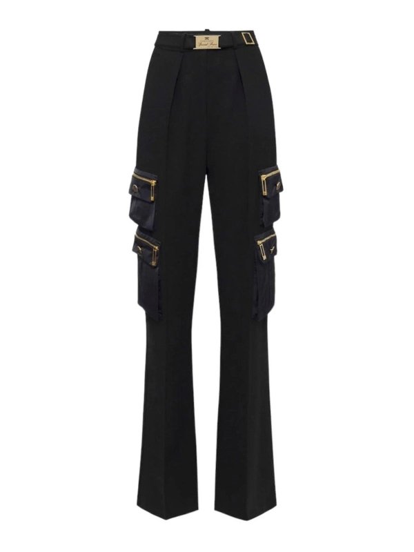 ELISABETTA FRANCHI: カジュアルトラウザー - ショートパンツ - 黒