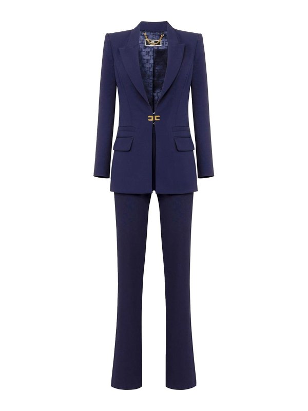 ELISABETTA FRANCHI: ニーレングスドレス - 膝丈ドレス - ブルー