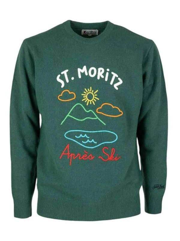MC2 SAINT BARTH: Suéteres con cuello pico - Suéter Cuello Redondo - Verde