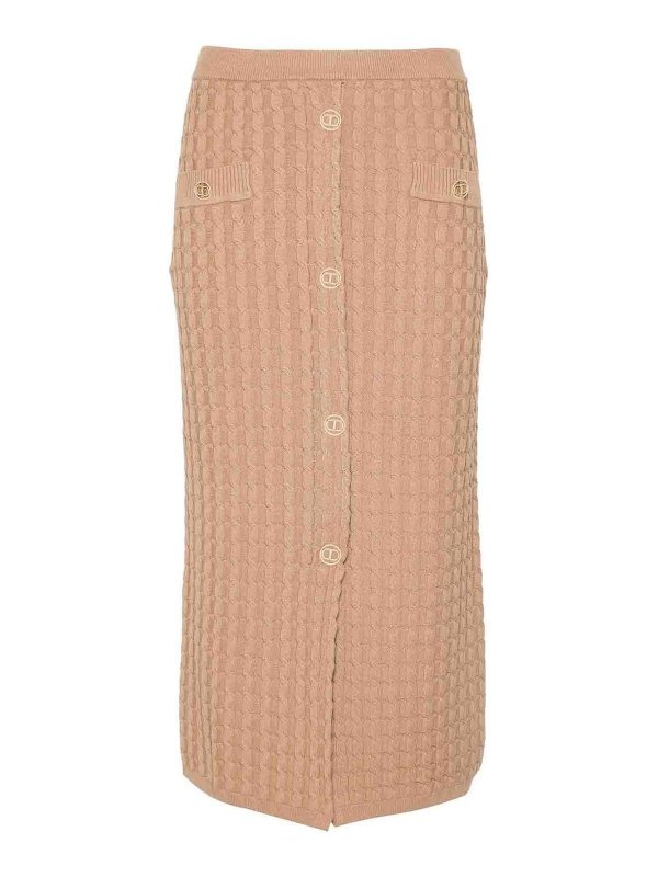 TWINSET: Faldas media pierna y semilargas - Falda Semilarga - Marrón