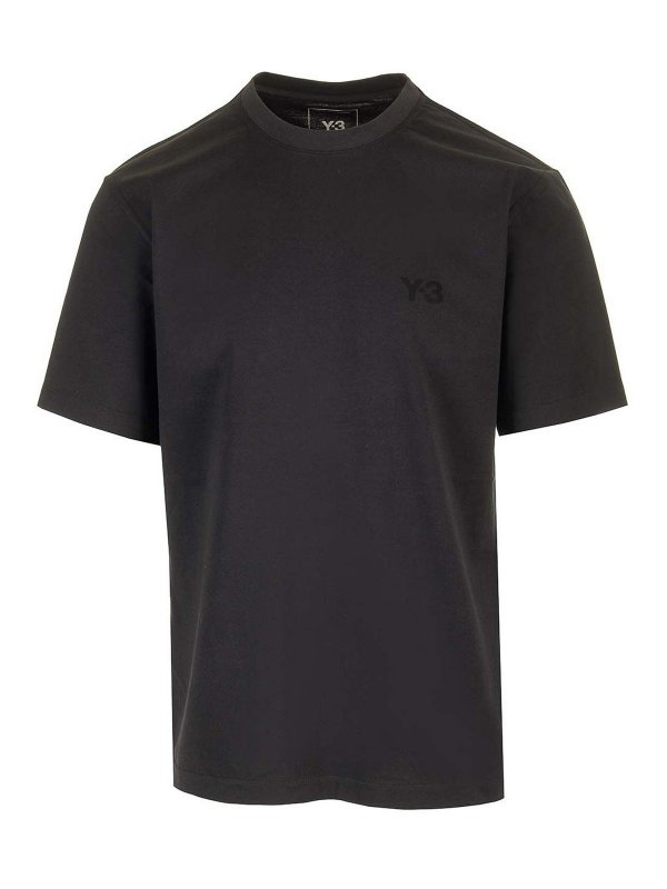 Y-3: T-shirts - T-Shirt - Noir