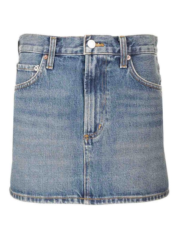 AGOLDE: Knielange und Midi Röcke - Midirock - Hellblau