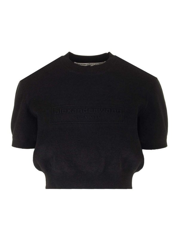 ALEXANDER WANG: crew necks - Cropped Crew Neck Sweater