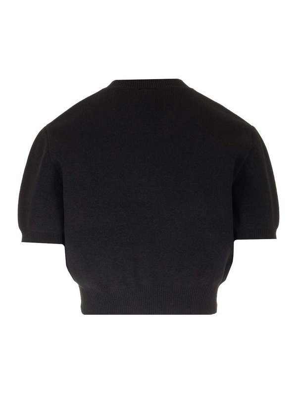 ALEXANDER WANG: crew necks online - Cropped Crew Neck Sweater