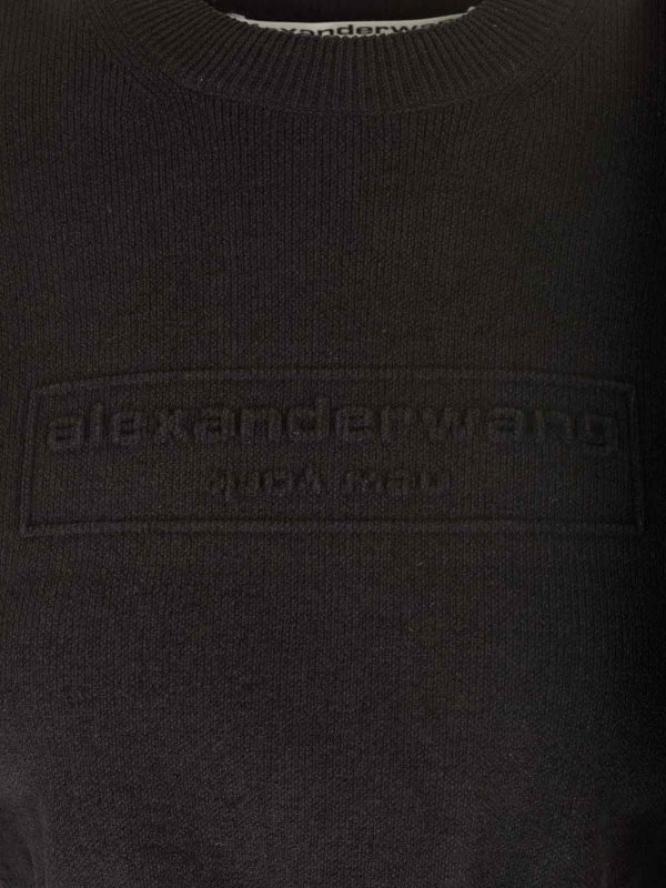The Best Shops ALEXANDER WANG: crew necks - Cropped Crew Neck Sweater