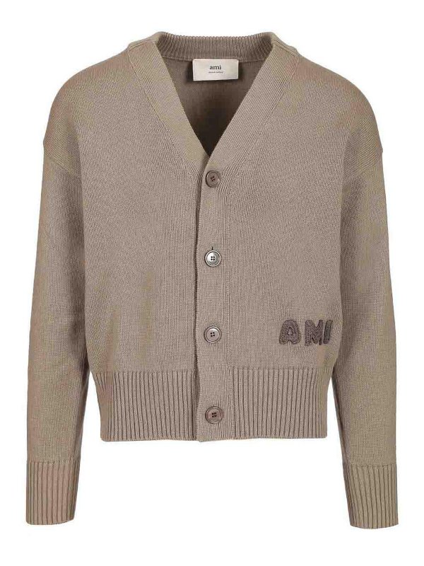 AMI PARIS: cardigans - Ribbed Cardigan