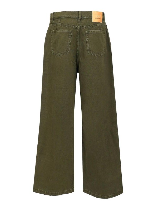 AMI PARIS: jeans bootcut online - Jeans di cotone verde scuro