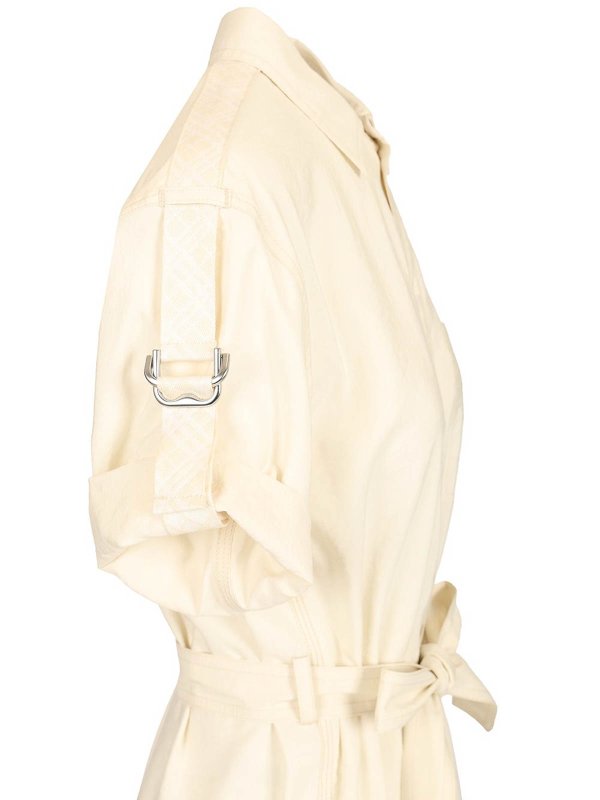 膝丈ドレス - 白 shop online: BURBERRY