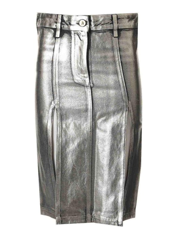 The Attico: Knielange und Midi Röcke - Midirock - Silber