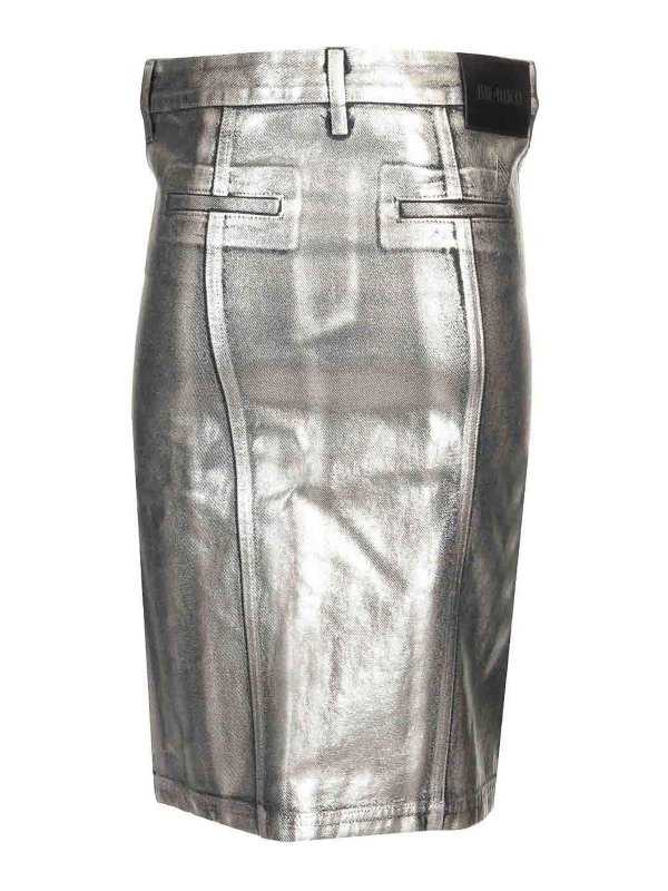 The Attico: Knielange und Midi Röcke online - Midirock - Silber