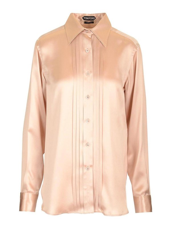 TOM FORD: shirts - Silk Shirt With Pleats