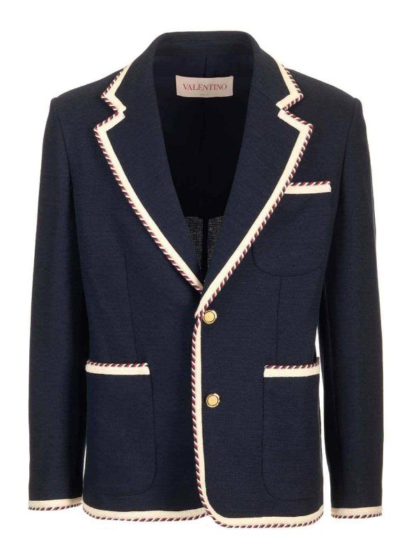VALENTINO GARAVANI: casual jackets - Single-Breasted Jacket In Cotton Jersey