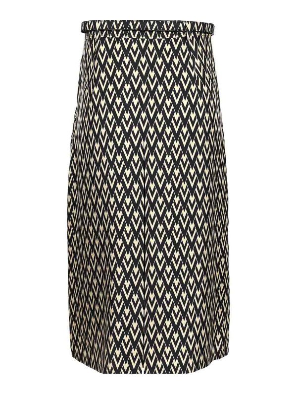 VALENTINO GARAVANI: Knee length skirts & Midi online - Silk Twill Pleated Skirt