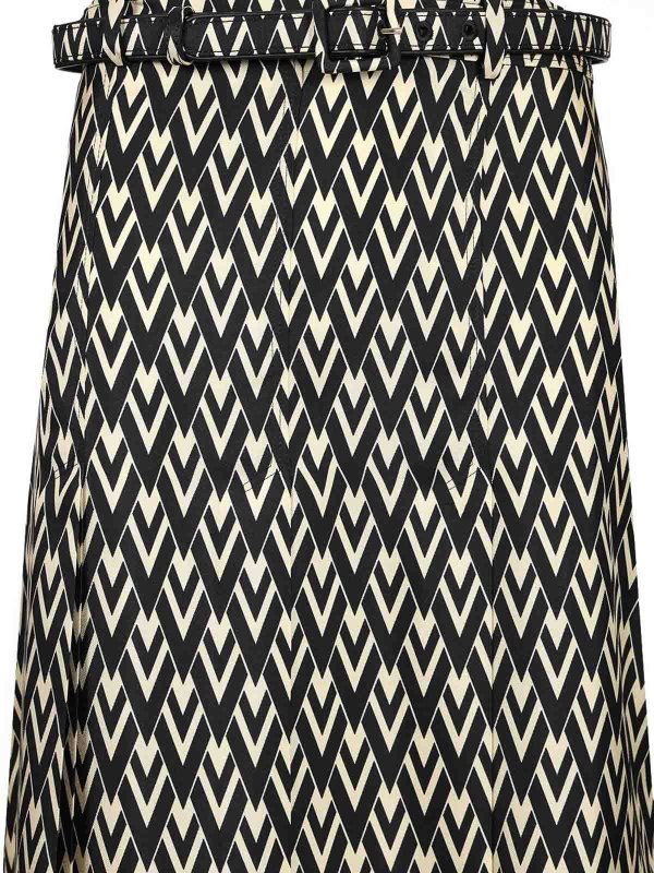 【Valentino Garavani】 Silk twill pleated skirt VALENTINO GARAVANI Pleated printed silk-twill midi skirt
