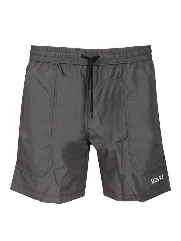 VERSACE: beach accessories - Baroque Reversible Beach Bermuda Shorts