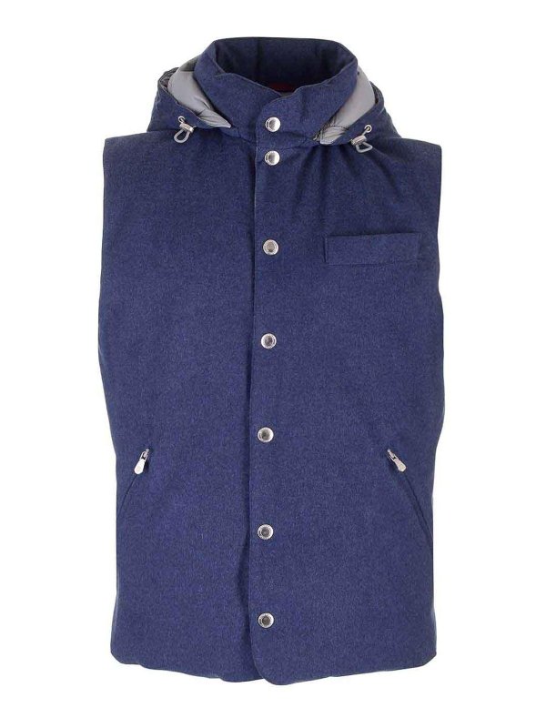 BRUNELLO CUCINELLI: ダウン・ハイテクジャケット - ダウンジャケット - ブルー