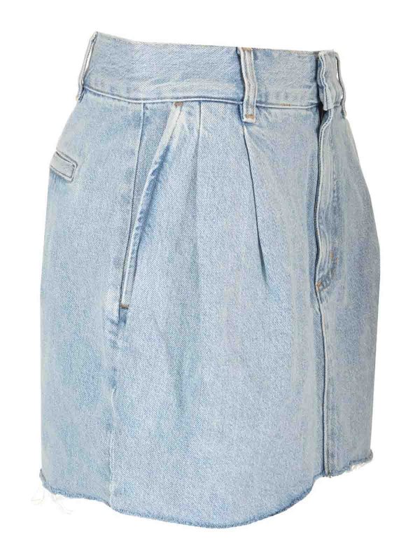 The Best Shops AGOLDE: ニーレングススカート＆ミディ丈 - 膝丈/ミディスカート - ライトブルー