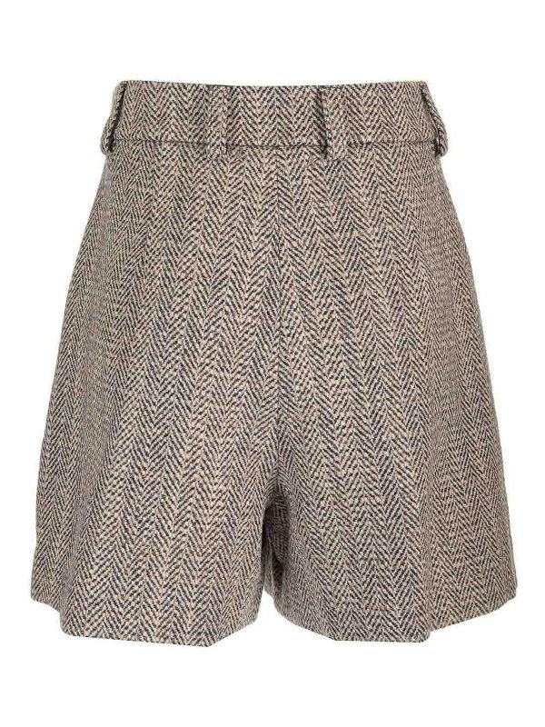 GOLDEN GOOSE: Trousers Shorts online - Wool And Linen Shorts