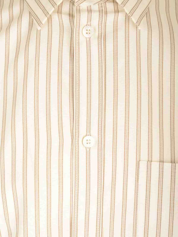 The Best Shops GOLDEN GOOSE: shirts - White/Beige Striped Shirt