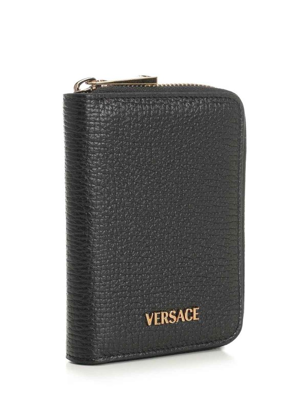 VERSACE: portafogli online - Zip intorno al portafoglio in pelle