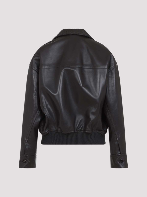 Bottega Veneta レザージャケット - 黒 | 832893V5BX02113