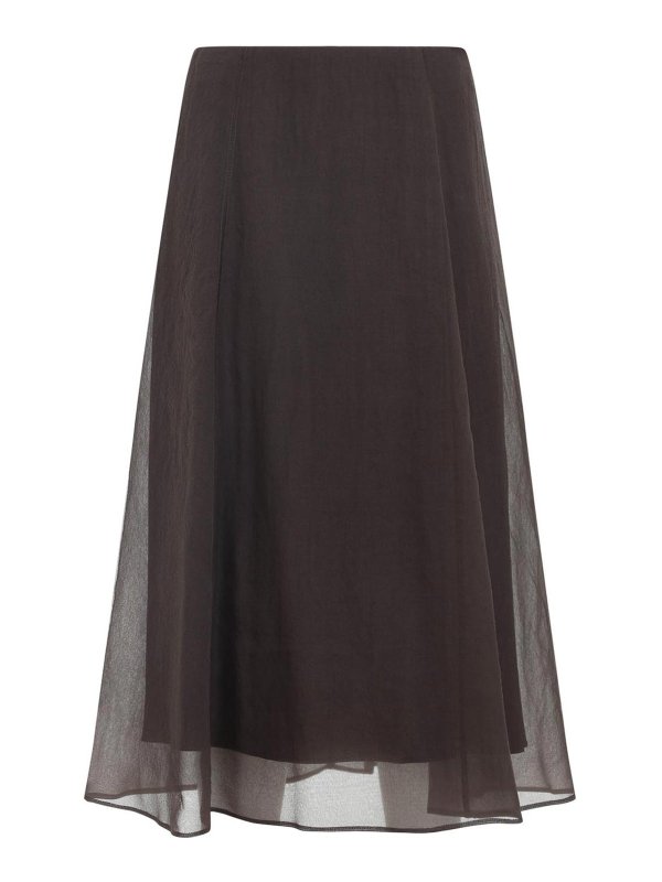 BRUNELLO CUCINELLI: Knee length skirts & Midi - Silk Midi Skirt