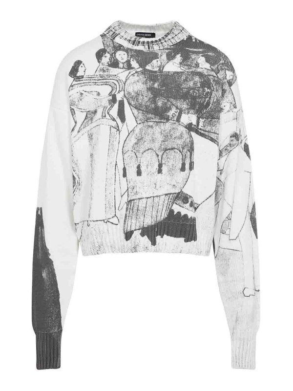 ENFANTS RICHES DÉPRIMÉS: Strickpullover mit Rundhalsausschnitt - Rundhalspullover - Weiß