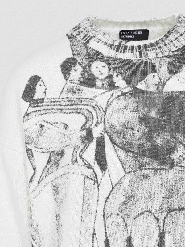 The Best Shops ENFANTS RICHES DÉPRIMÉS: Strickpullover mit Rundhalsausschnitt - Rundhalspullover - Weiß