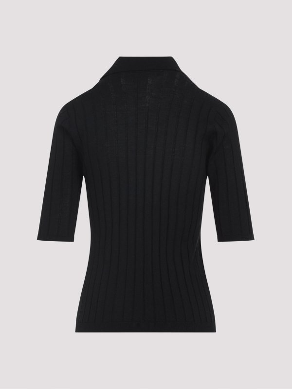 Fabiana Filippi Virgin Wool Polo - Black - Women | MAD215F053825