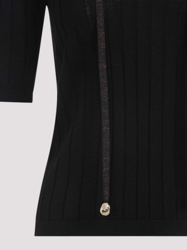 Tシャツ・カットソー FABIANA FILIPPI Fabiana Filippi Virgin Wool Polo Fabiana Filippi Virgin Wool Polo - Black - Women | MAD215F053825