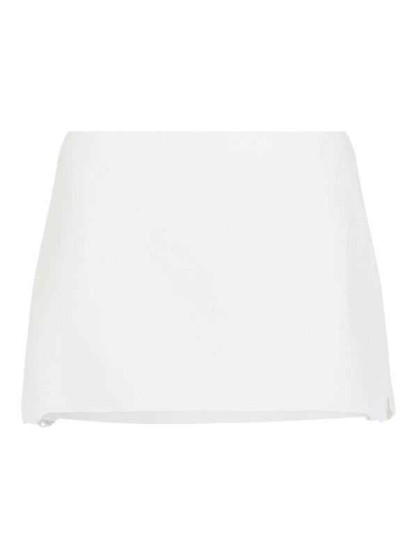 MIU MIU: Knee length skirts & Midi - Linen And Cotton Mini Skirt