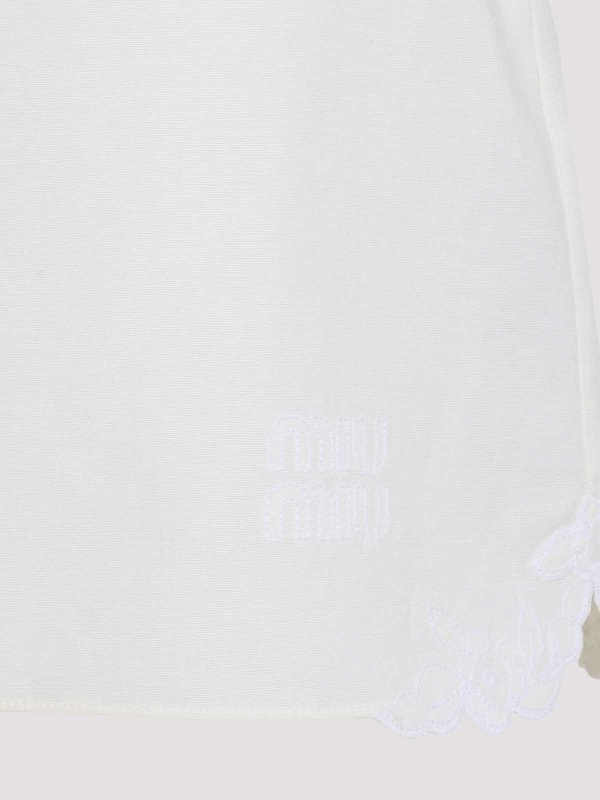 The Best Shops MIU MIU: Knee length skirts & Midi - Linen And Cotton Mini Skirt