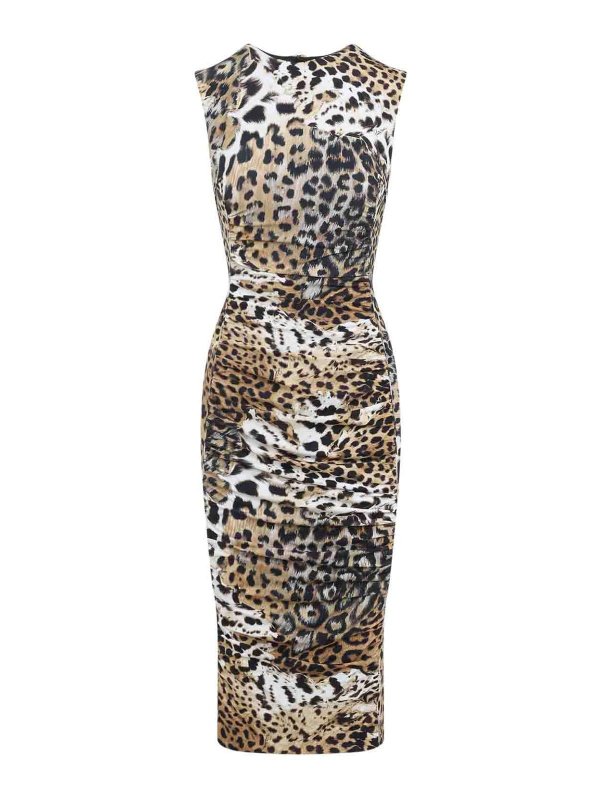 ROBERTO CAVALLI: Knielange Kleider - Knielanges Kleid - Beige