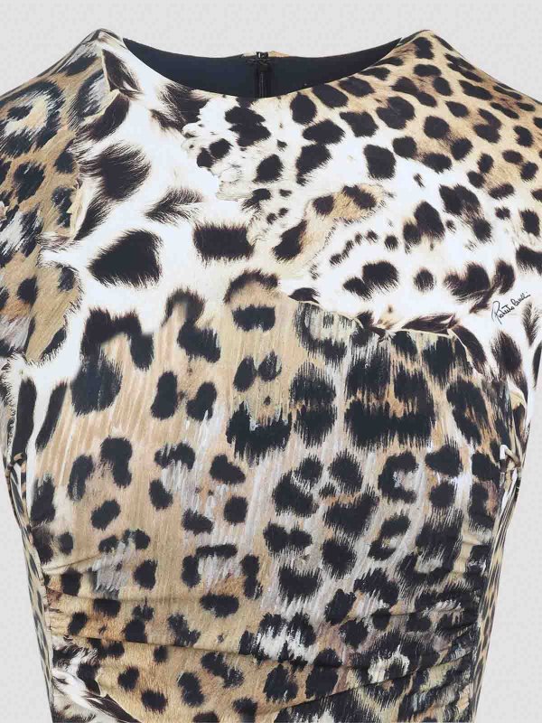 The Best Shops ROBERTO CAVALLI: Knielange Kleider - Knielanges Kleid - Beige