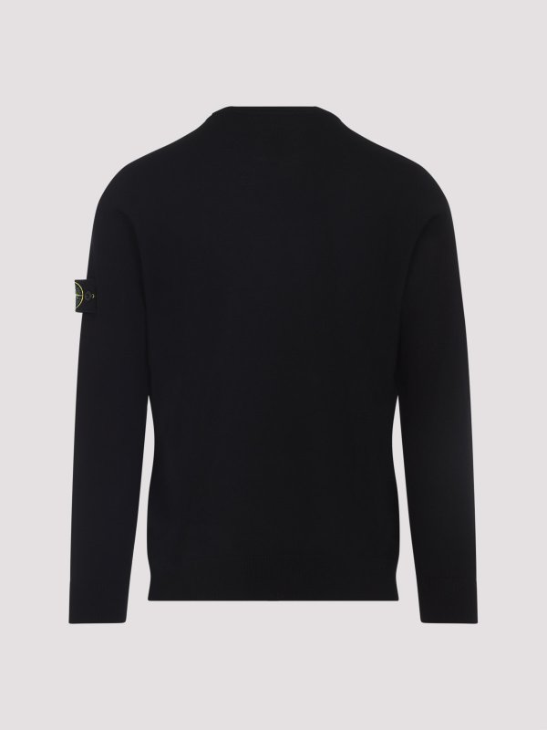 STONE ISLAND: Strickpullover mit Rundhalsausschnitt online - Rundhalspullover - Schwarz