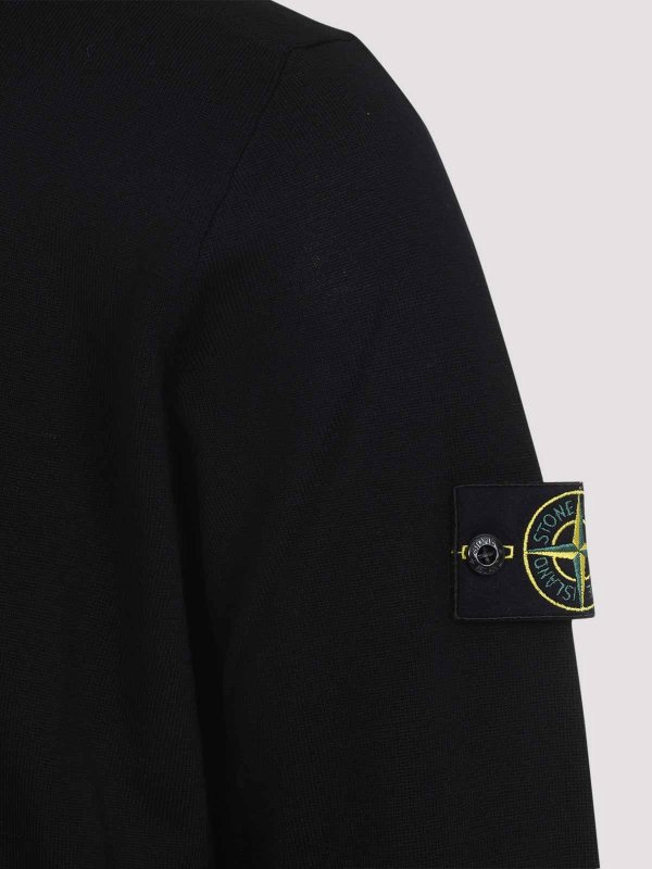 The Best Shops STONE ISLAND: Strickpullover mit Rundhalsausschnitt - Rundhalspullover - Schwarz