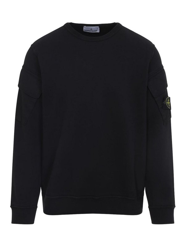 STONE ISLAND: スウェット＆セーター - スウェットシャツ/セーター - 黒
