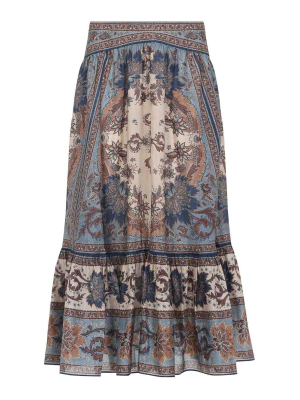 ZIMMERMANN: ニーレングススカート＆ミディ丈 - 膝丈/ミディスカート - クリーム