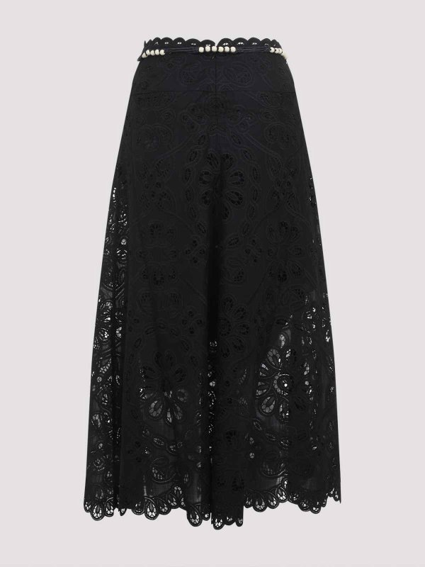 スカート Zimmermann FW25 'Rhiannon' skirt (4248SSS251 BLK) Rhiannon Embroidered Skirt in Black - ZIMMERMANN