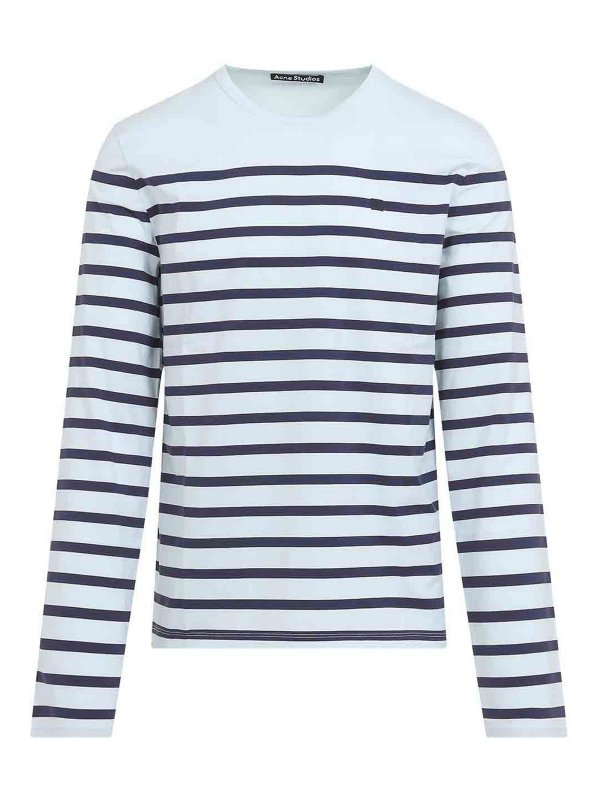 Acne Studios: T-shirts - T-Shirt - Hellblau