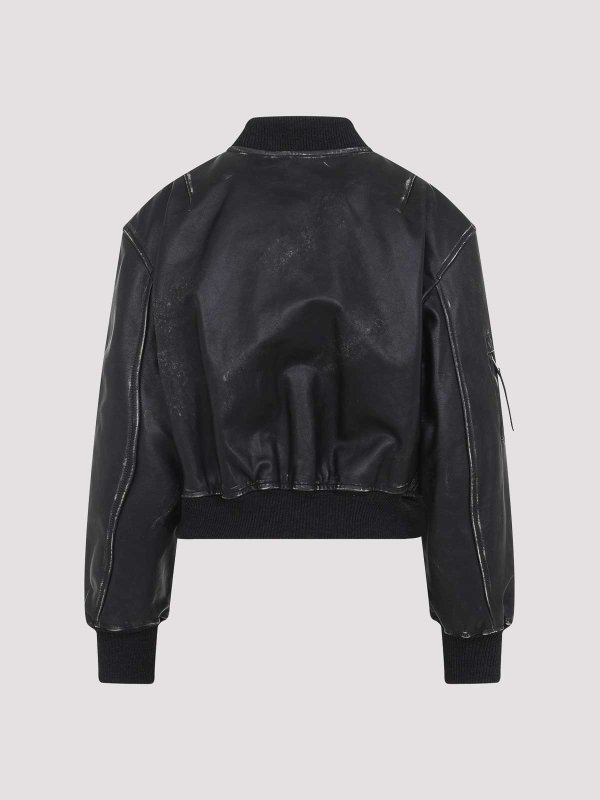 Acne Studios: giacche casual online - Giacca di pelle