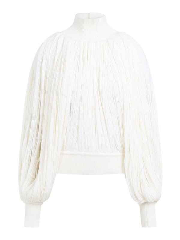 Alaïa: Pull col rond - Pull Col Rond - Blanc